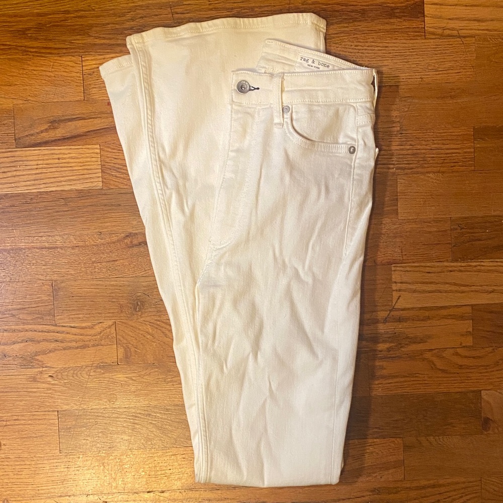 Rag & Bone Casey High Rise Ankle Flare Jeans Womens 26 Cream - Picture 5 of 8